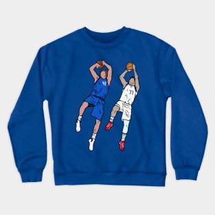 Dirk Nowitzki and Luka Doncic Fadeaway Crewneck Sweatshirt